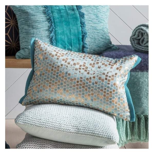 Bodhi Jacquard Metallic Cushion Ink & Teal W330 x H500mm | Cushions | app store dev @@ABC ///[option4] 十月五日 11:53 