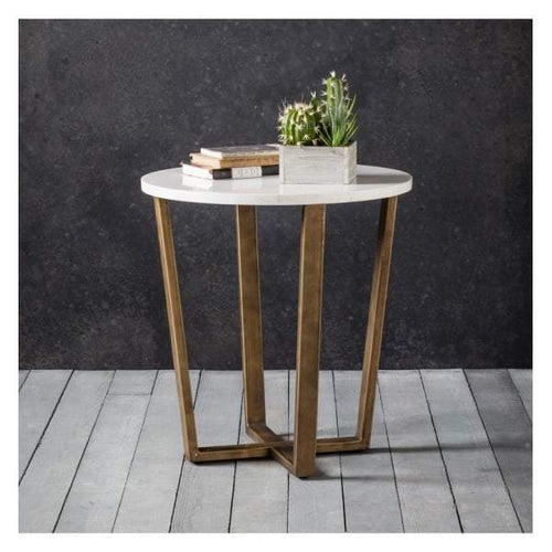 Hudson Living Chester Round Side Table Marble W520 x D520 x H555mm | Side Tables and Occasional | app store dev @@ABC ///[option4] 十月五日 11:53 
