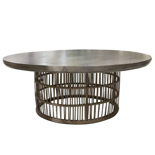 Emac & Lawton Elba Concrete Effect Round Table with Rattan Base | Coffee Tables | app store dev @@ABC ///[option4] 十月五日 11:53 