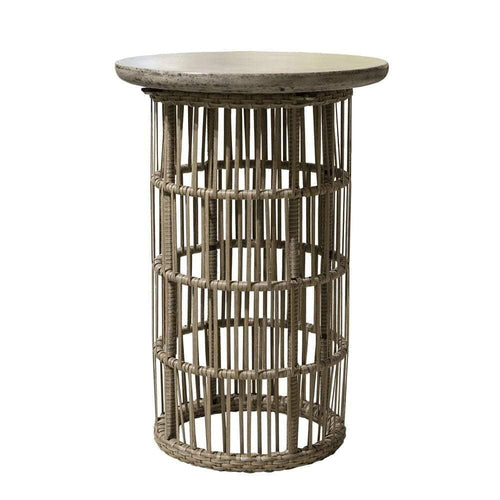 Emac & Lawton Elba Tall Concrete Effect Table with Rattan Base | Side Tables and Occasional | app store dev @@ABC ///[option4] 十月五日 11:53 