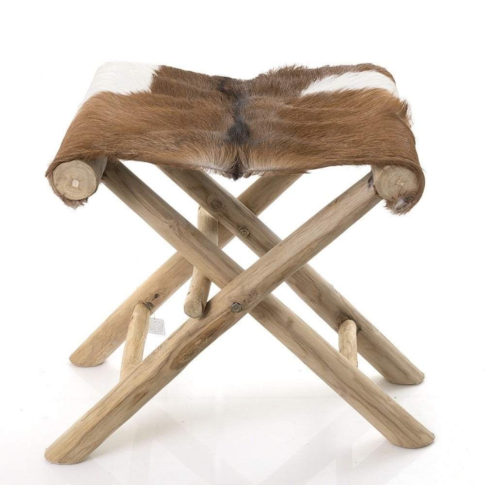 Emac & Lawton Goat Skin Folding Stool | Seating | app store dev @@ABC ///[option4] 十月五日 11:53 