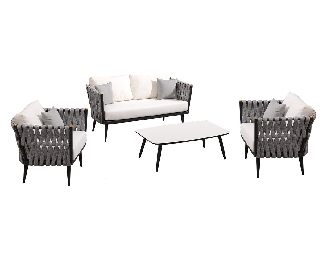 IndoSoul Crown 4 Piece Lounge Seating Set with Love Seat in Charcoal | Outdoors | app store dev @@ABC ///[option4] 十月五日 11:53 