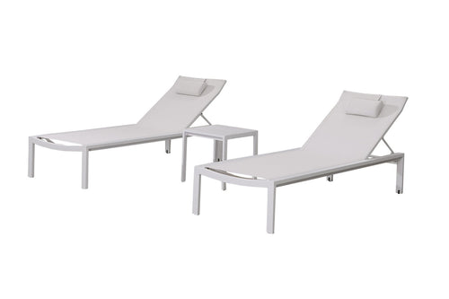 IndoSoul Florida 3 Piece Chaise Lounge Set in White | Outdoors | app store dev @@ABC ///[option4] 十月五日 11:53 