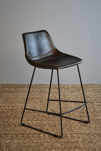 Florabelle Don Kitchen Counter Stool - Brown/Black - Buffalo Leather Upholstered Kitchen Counter Stool | Living | app store dev @@ABC ///[option4] 十月五日 11:53 