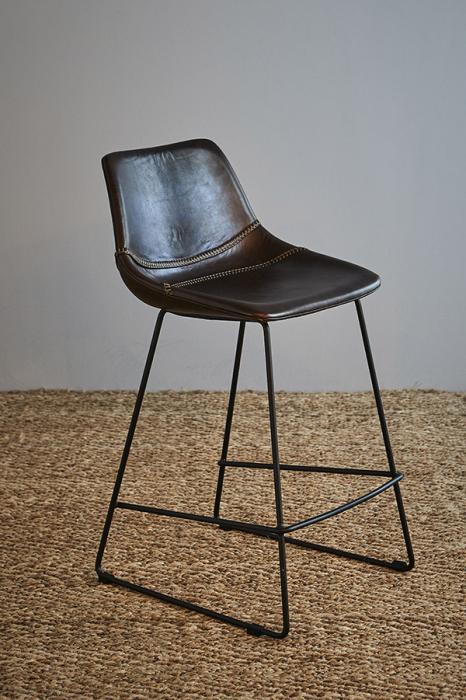 Florabelle Don Kitchen Counter Stool - Brown/Black - Buffalo Leather Upholstered Kitchen Counter Stool | Living | app store dev @@ABC ///[option4] 十月五日 11:53 