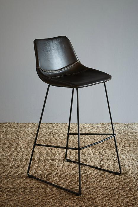 Florabelle Don Bar Stool - Brown/Black - Buffalo Leather Upholstered Bar Stool | Living | app store dev @@ABC ///[option4] 十月五日 11:53 