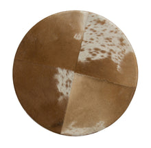 Load image into Gallery viewer, Home &amp; Giftware Cow Hide Round Ottoman | Living | app store dev @@ABC ///[option4] 十月五日 11:53 
