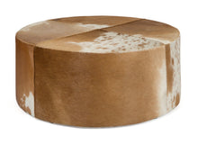 Load image into Gallery viewer, Home &amp; Giftware Cow Hide Round Ottoman | Living | app store dev @@ABC ///[option4] 十月五日 11:53 
