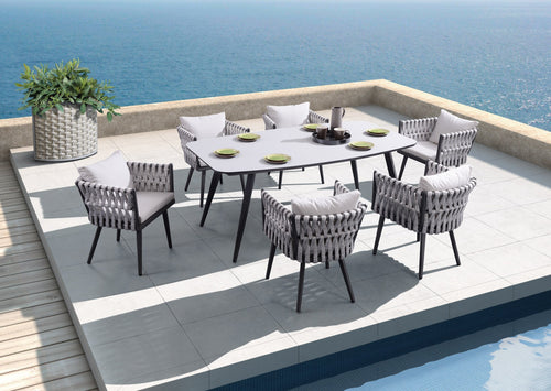 IndoSoul Crown 7 Piece Dining Set in Charcoal | Outdoors | app store dev @@ABC ///[option4] 十月五日 11:53 