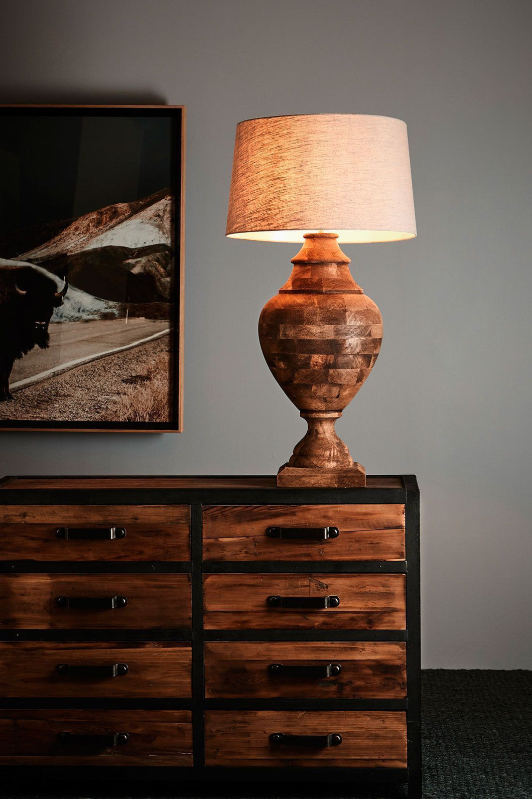 Zaffero Amphora Large - Dark Natural - Turned Wood Urn Table Lamp | Lighting | app store dev @@ABC ///[option4] 十月五日 11:53 