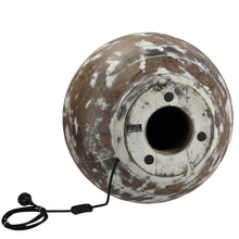 Load image into Gallery viewer, Zaffero Boule Large - Distressed White - Turned Wood Ball Table Lamp | Lighting | app store dev @@ABC ///[option4] 十月五日 11:53 
