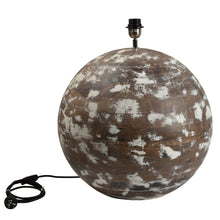 Load image into Gallery viewer, Zaffero Boule Large - Distressed White - Turned Wood Ball Table Lamp | Lighting | app store dev @@ABC ///[option4] 十月五日 11:53 
