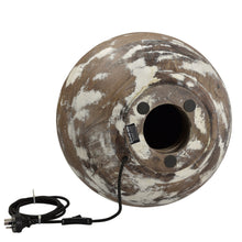 Load image into Gallery viewer, Zaffero Boule Medium - Distressed White - Turned Wood Ball Table Lamp | Lighting | app store dev @@ABC ///[option4] 十月五日 11:53 
