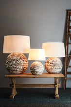 Load image into Gallery viewer, Zaffero Boule Medium - Distressed White - Turned Wood Ball Table Lamp | Lighting | app store dev @@ABC ///[option4] 十月五日 11:53 

