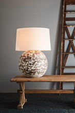 Load image into Gallery viewer, Zaffero Boule Large - Distressed White - Turned Wood Ball Table Lamp | Lighting | app store dev @@ABC ///[option4] 十月五日 11:53 
