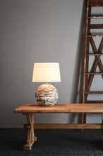 Load image into Gallery viewer, Zaffero Boule Small - Distressed White - Turned Wood Ball Table Lamp | Lighting | app store dev @@ABC ///[option4] 十月五日 11:53 
