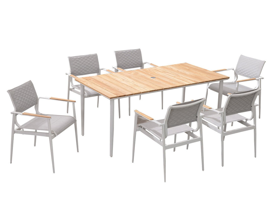 IndoSoul California 7 Piece Dining Set in White | Outdoors | app store dev @@ABC ///[option4] 十月五日 11:53 