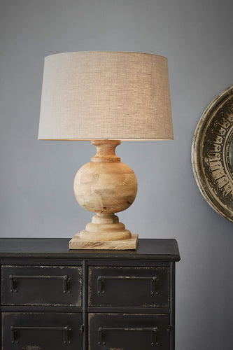 Zaffero Coach - Natural - Turned Wood Ball Balustrade Table Lamp | Lighting | app store dev @@ABC ///[option4] 十月五日 11:53 