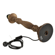 Load image into Gallery viewer, Zaffero Candela Small - Dark Natural - Turned Wood Candlestick Table Lamp | Lighting | app store dev @@ABC ///[option4] 十月五日 11:53 
