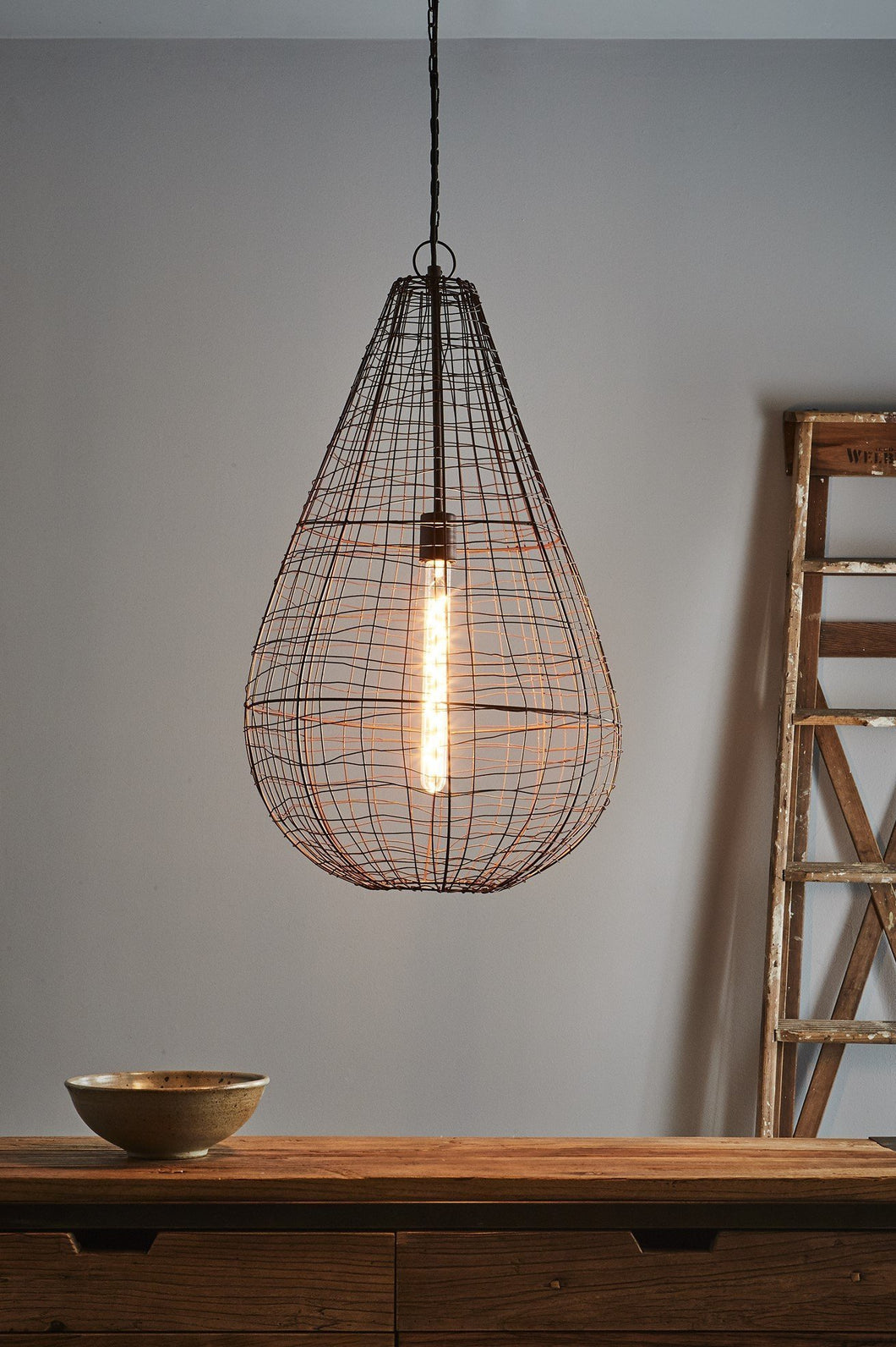 Zaffero Cray Pot Large - Antique Copper - Wire Weave Teardrop Pendant Light | Lighting | app store dev @@ABC ///[option4] 十月五日 11:53 
