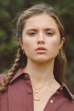 Load image into Gallery viewer, Aqua bay drop earring gold plated
