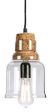 Load image into Gallery viewer, Home &amp; Giftware Clear Glass Pendant Light with Cork Holder and Aluminium Canopy | Lighting | app store dev @@ABC ///[option4] 十月五日 11:53 

