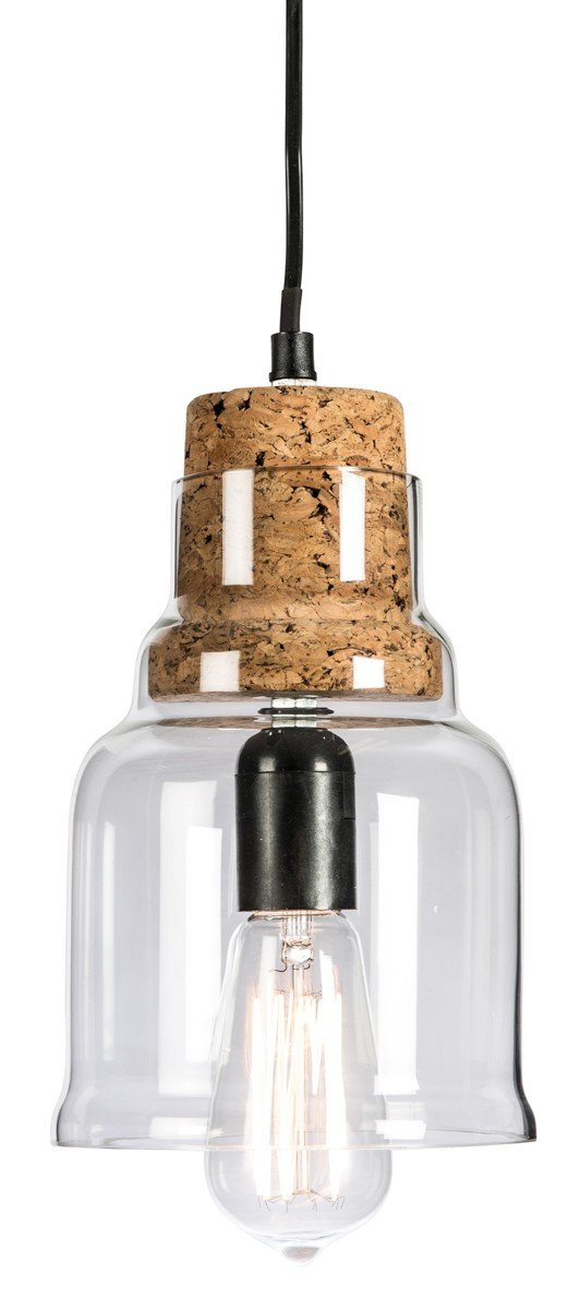 Home & Giftware Clear Glass Pendant Light with Cork Holder and Aluminium Canopy | Lighting | app store dev @@ABC ///[option4] 十月五日 11:53 