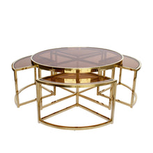 Load image into Gallery viewer, Darcy &amp; Duke Gold Perugia Nesting Coffee Table - Tinted Glass | Living | app store dev @@ABC ///[option4] 十月五日 11:53 
