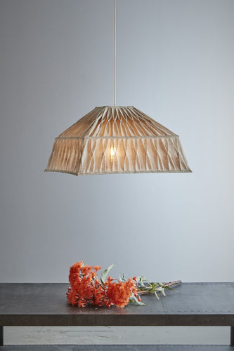 Zaffero Dutchess - Natural - Pleated Square Linen Pendant Light | Lighting | app store dev @@ABC ///[option4] 十月五日 11:53 