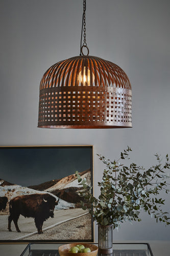 Zaffero Esch Large - Rust - Woven Iron Strips Pendant Light | Lighting | app store dev @@ABC ///[option4] 十月五日 11:53 