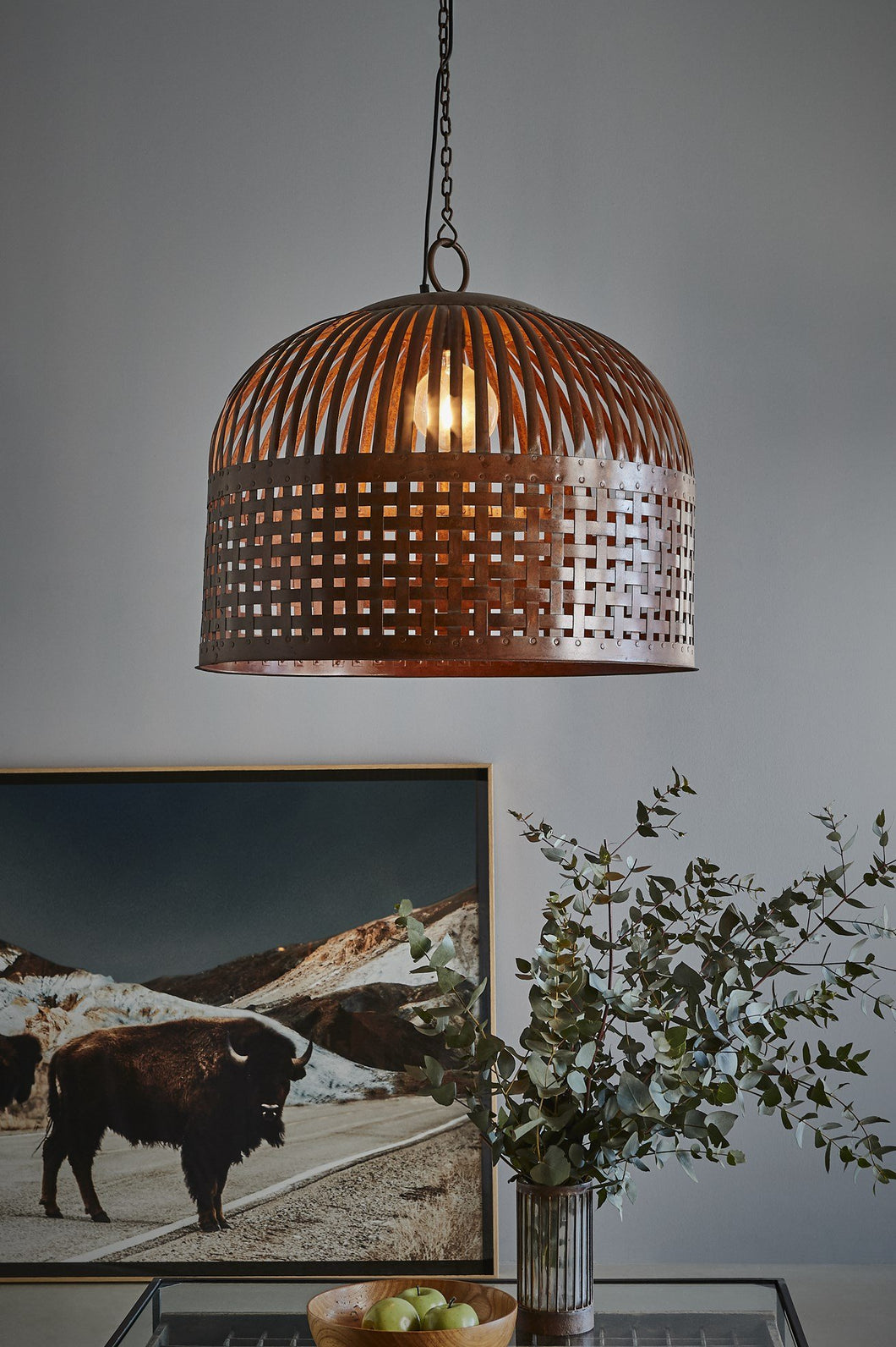 Zaffero Esch Large - Rust - Woven Iron Strips Pendant Light | Lighting | app store dev @@ABC ///[option4] 十月五日 11:53 