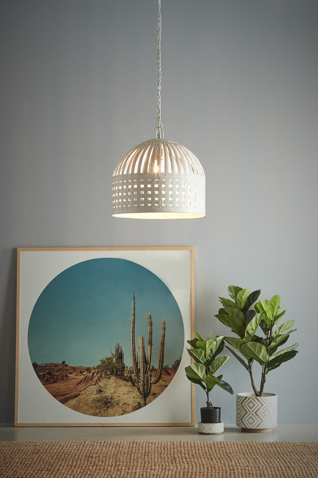 Zaffero Esch Medium - White - Woven Iron Strips Pendant Light | Lighting | app store dev @@ABC ///[option4] 十月五日 11:53 