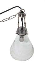 Load image into Gallery viewer, Zaffero Galveston Small - Antique Silver/Clear - Hand Blown Glass Adjustable Cone Pendant Light | Lighting | app store dev @@ABC ///[option4] 十月五日 11:53 
