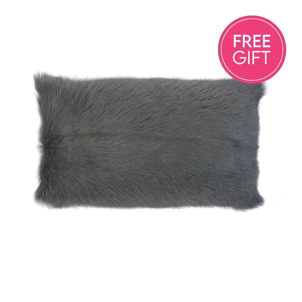 Darcy & Duke Goat Fur Lumbar Cushion - Dark Grey | Accessories | app store dev @@ABC ///[option4] 十月五日 11:53 