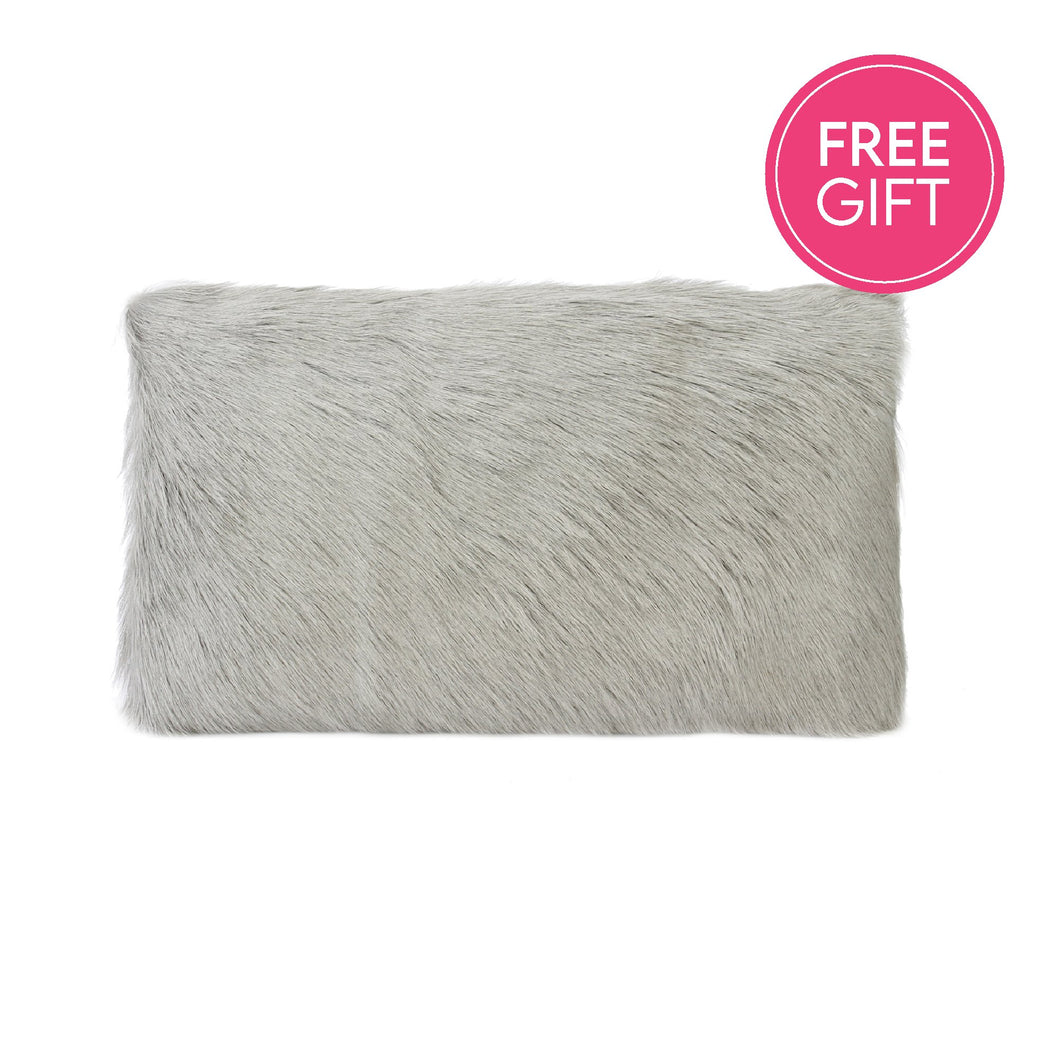 Darcy & Duke Goat Fur Lumbar Cushion - Light Grey | Accessories | app store dev @@ABC ///[option4] 十月五日 11:53 