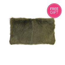 Load image into Gallery viewer, Darcy &amp; Duke Goat Fur Lumbar Cushion - Olive Green | Accessories | app store dev @@ABC ///[option4] 十月五日 11:53 
