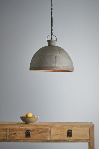 Zaffero Granada Medium - Vintage Grey - Iron Riveted Dome Pendant Light | Lighting | app store dev @@ABC ///[option4] 十月五日 11:53 
