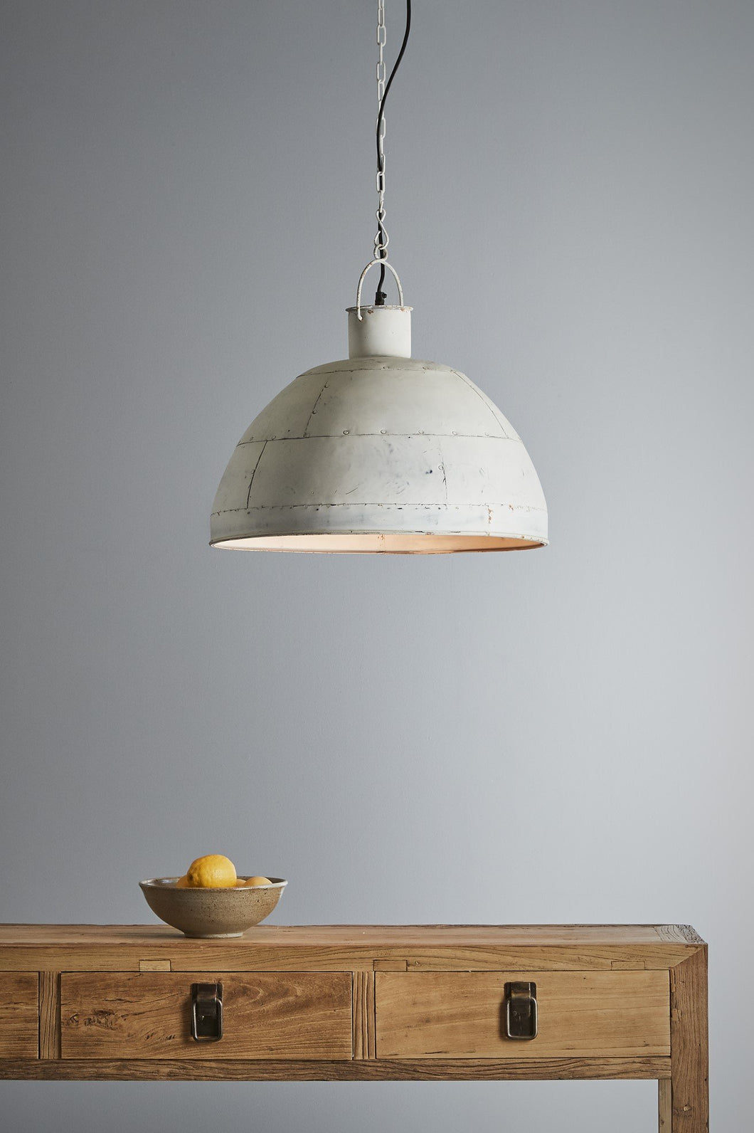 Zaffero Granada Medium - Vintage White - Iron Riveted Dome Pendant Light | Lighting | app store dev @@ABC ///[option4] 十月五日 11:53 