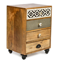 Load image into Gallery viewer, Home &amp; Giftware Infinity Wooden 4 Drawer Bedside Table- with Metal | Sleeping | app store dev @@ABC ///[option4] 十月五日 11:53 
