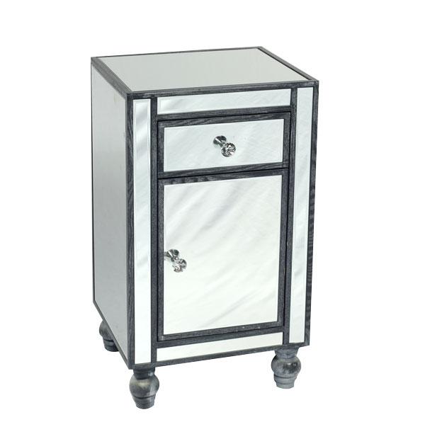 Jovic Trading Adele Side Table with Cupboard Bevelled Glass Style in Grey Color | Living | app store dev @@ABC ///[option4] 十月五日 11:53 