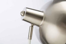 Load image into Gallery viewer, Home &amp; Giftware Cambridge Iron Table Lamp with Brushed Steel Shade and Base with Matt White Arm | Lighting | app store dev @@ABC ///[option4] 十月五日 11:53 
