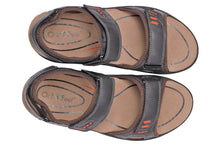 Load image into Gallery viewer, OrthoFeet Cambria Charcoal Men&#39;s Sandals | Footwear | app store dev @@ABC ///[option4] 十月五日 11:53 
