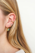 Load image into Gallery viewer, Aqua bay drop earring gold plated
