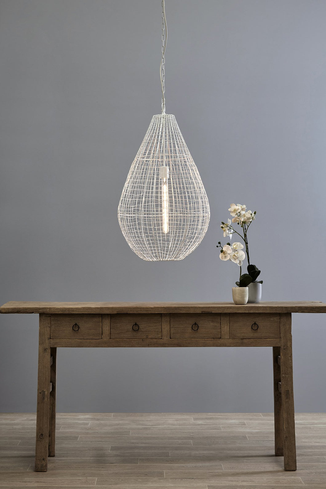 Zaffero Cray Pot Large - White - Wire Weave Teardrop Pendant Light | Lighting | app store dev @@ABC ///[option4] 十月五日 11:53 