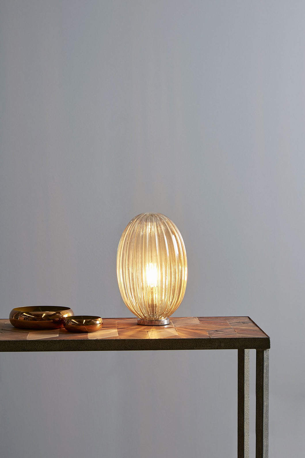 Zaffero Costolette Small Table - Champagne - Small Ribbed Glass Pod Table Lamp | Lighting | app store dev @@ABC ///[option4] 十月五日 11:53 
