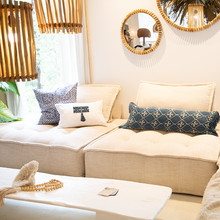 Load image into Gallery viewer, Bandhini Homewear Design Ikat Kaluda Navy Long Lumber Cushion 35 x 90cm | Accessories | app store dev @@ABC ///[option4] 十月五日 11:53 
