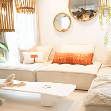 Load image into Gallery viewer, Bandhini Homewear Design Ikat Morinda Coral Long Lumber Cushion 35 x 90cm | Accessories | app store dev @@ABC ///[option4] 十月五日 11:53 
