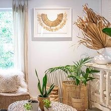 Load image into Gallery viewer, Bandhini Homewear Design Feather and Sticks on White Linen Artwork 85 x 67 cm | Accessories | app store dev @@ABC ///[option4] 十月五日 11:53 
