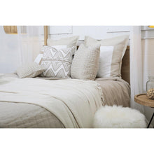 Load image into Gallery viewer, Bandhini Homewear Design Denim White and Natural Linen Cross Patch Euro Cushion 65 x 65 cm | Accessories | app store dev @@ABC ///[option4] 十月五日 11:53 

