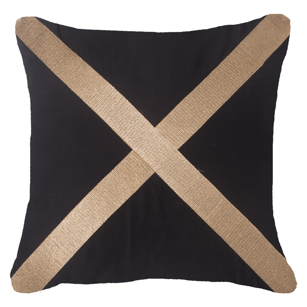 Bandhini Homewear Design Braid Gold Cross Lounge Cushion 55 x 55 cm | Accessories | app store dev @@ABC Black/22 x 22//[option4] 十月五日 11:53 